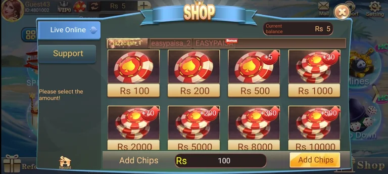 Deposit process of 3 Patti Go